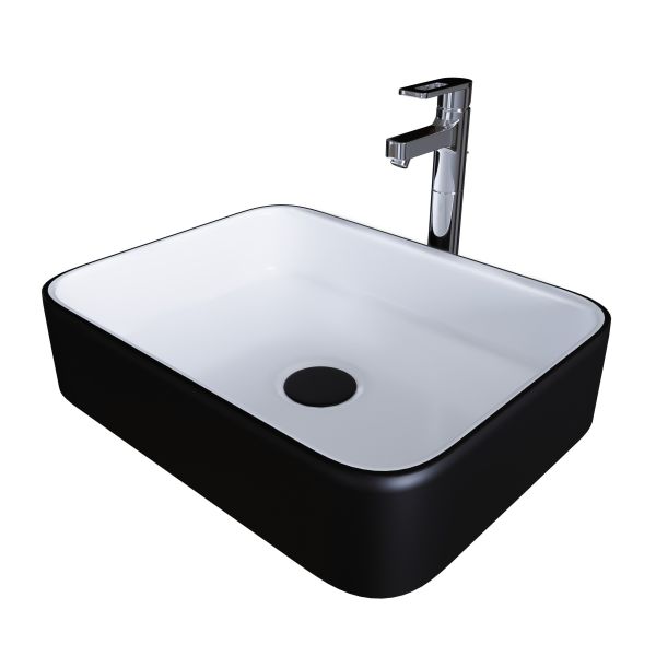 Раковина Grossman Color 50см чёрный/белый GR-4043BW