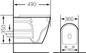 Унитаз подвесной Grossman Color золото/белый GR-4455GWLS