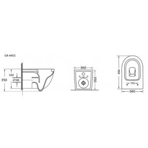 Унитаз Grossman GR-4455S (490*360*350) с крышкой микролифт