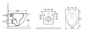 Унитаз подвесной Grossman безободковый белый GR-4456S