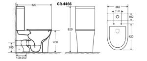 Унитаз-компакт Grossman Classic безободковый белый GR-4466S