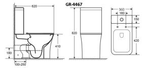 Унитаз-компакт Grossman Classic безободковый белый GR-4467S