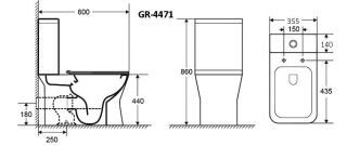 Унитаз-компакт Grossman Cristal безободковый белый GR-4471S Унитаз-компакт Grossman Cristal безободковый белый GR-4471S