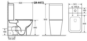 Унитаз-компакт Grossman Style безободковый белый GR-4472S