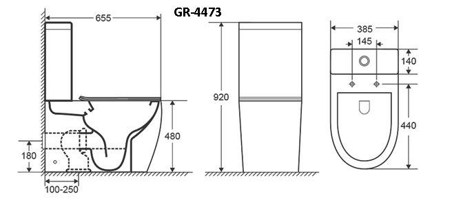 Унитаз-компакт Grossman Style безободковый белый GR-4473S