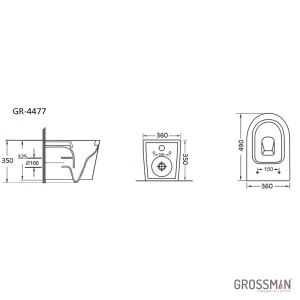 Унитаз Grossman GR-4477S подвесной с сиденьем Микролифт