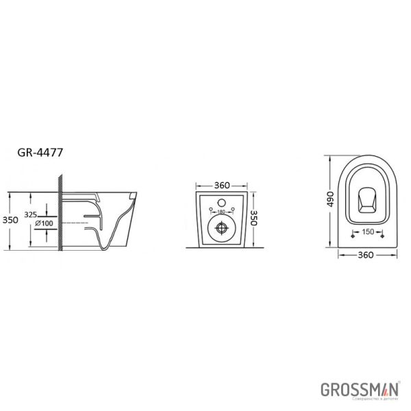 Унитаз Grossman GR-4477S подвесной с сиденьем Микролифт