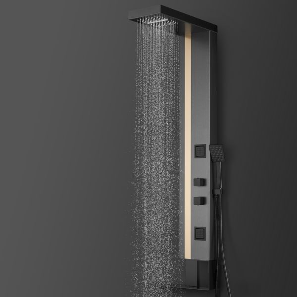 Душевая панель Black&White Gravity 026000 чёрный матовый/брашированное золото