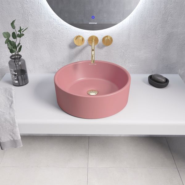 Раковина Grossman Color GR-3013PIM 41 см розовый матовый Раковина Grossman Color GR-3013PIM 41 см розовый матовый