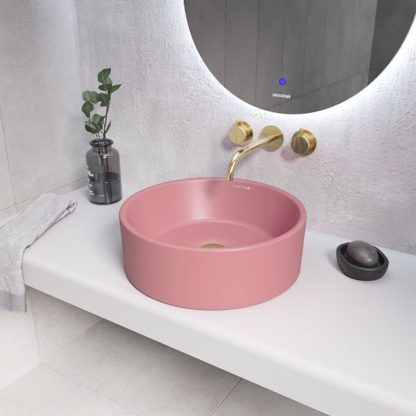 Раковина Grossman Color GR-3013PIM 41 см розовый матовый Раковина Grossman Color GR-3013PIM 41 см розовый матовый