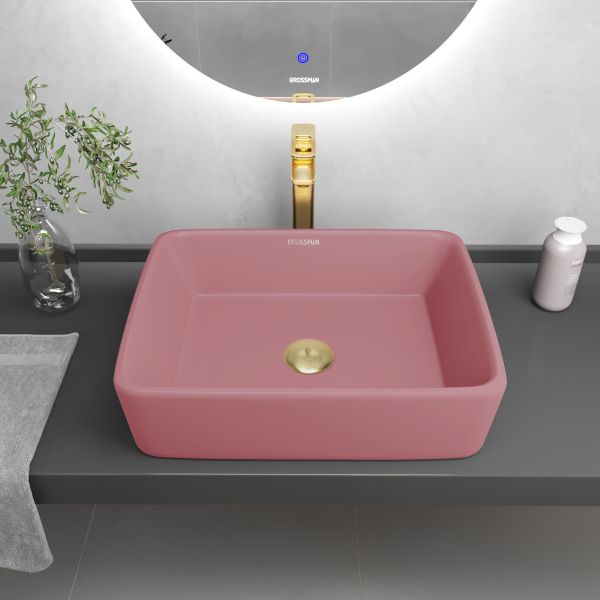 Раковина Grossman Color GGR-3016PIM 48 см розовый матовый