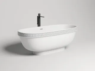Ванна из искусственного камня Salini Greca Meander S-Stone 103021M 180x80см белый матовый Ванна из искусственного камня Salini Greca Meander S-Stone 103021M 180x80см белый матовый