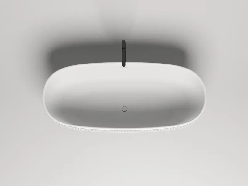 Ванна из искусственного камня Salini Greca Meander S-Stone 103021M 180x80см белый матовый