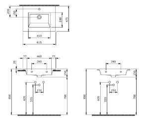 Раковина Berges Ego 182004 61см белый