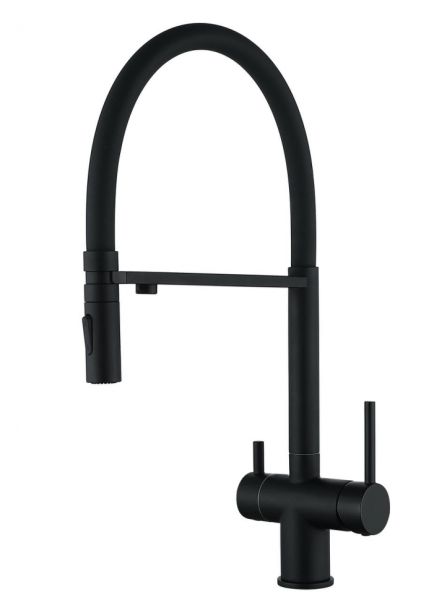 Смеситель для кухни под фильтр на магните GROCENBERG GB4096BL (Kerox Венгрия) Черный матовый