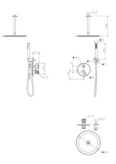 Душевая система скрытого монтажа Grocenberg GB5099BL-4 Чёрный матовый Душевая система скрытого монтажа Grocenberg GB5099BL-4 Чёрный матовый