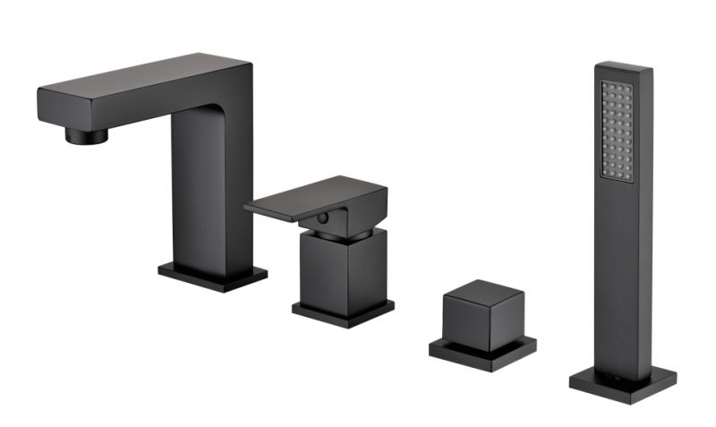 Смеситель на борт ванны Groсenberg GB6008-1 Черный матовый