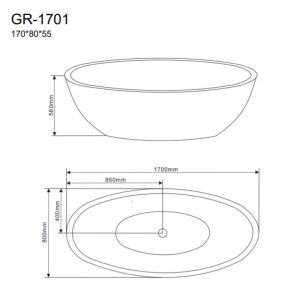 Ванна отдельностоящая Grossman GR-1701 акрил