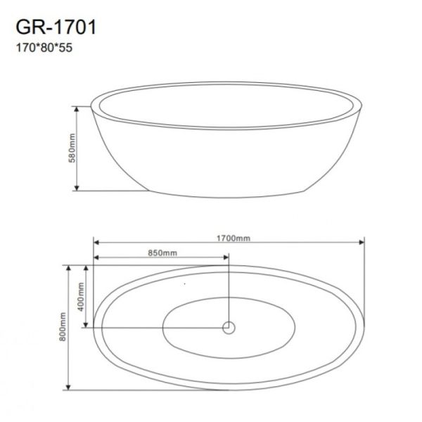 Ванна отдельностоящая Grossman GR-1701 акрил