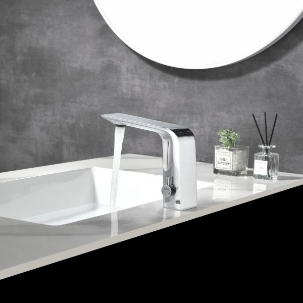 Сенсорный смеситель для раковины Black&White Gravity 7102GM оружейная сталь