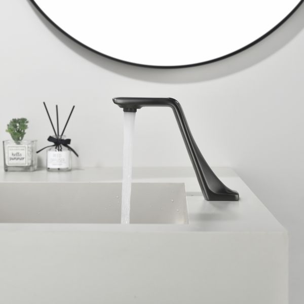 Сенсорный смеситель для раковины Black&White Gravity 7102GM оружейная сталь