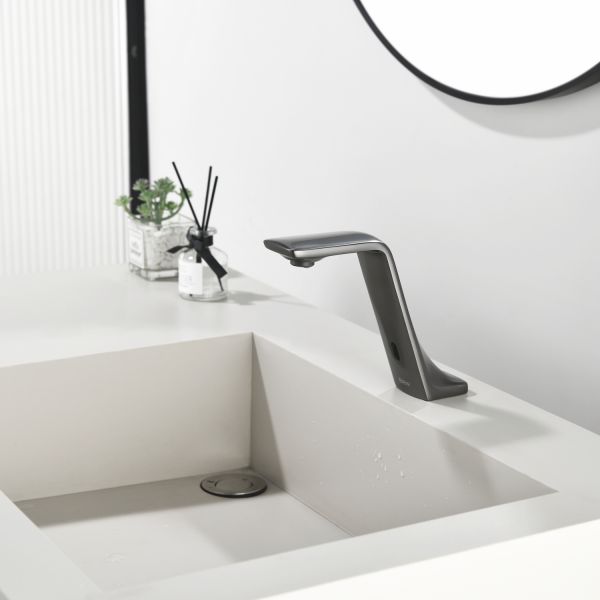 Сенсорный смеситель для раковины Black&White Gravity 7102GM оружейная сталь