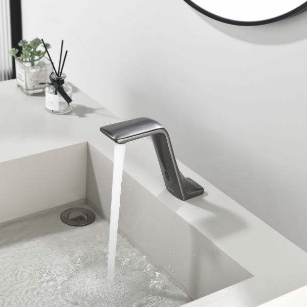 Сенсорный смеситель для раковины Black&White Gravity 7102GM оружейная сталь