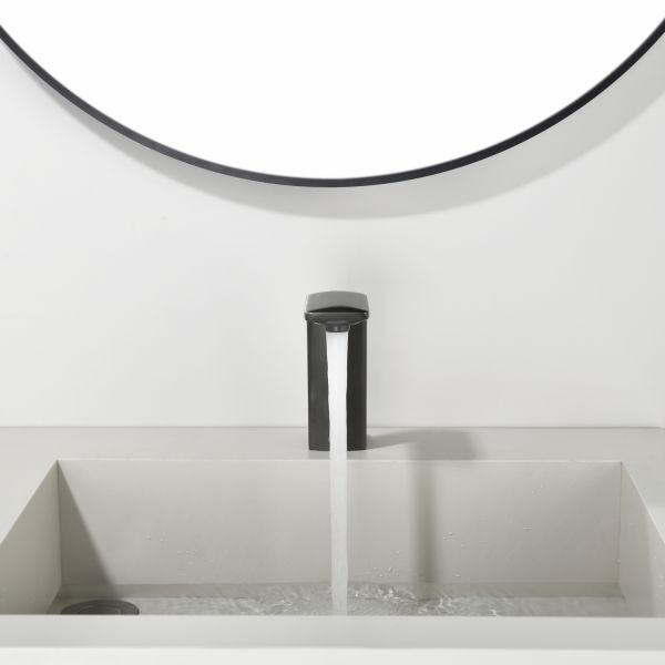 Сенсорный смеситель для раковины Black&White Gravity 7102GM оружейная сталь