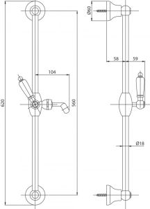 Душевой гарнитур, хром Cezares LORD-SD-01-Bi