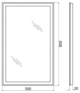 Зеркало BelBagno с LED-подсветкой и кнопочным управлением SPC-GRT-500-800-LED-BTN
