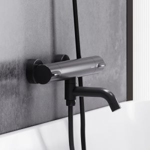 Смеситель для ванны и душа Damixa Scandinavian Pure 363000300 с термостатом чёрный матовый