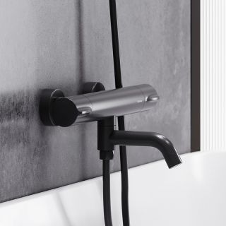 Смеситель для ванны и душа Damixa Scandinavian Pure 363000300 с термостатом чёрный матовый