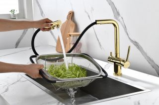 Смеситель для кухни Paulmark Serpentine Se213222-G золото Смеситель для кухни Paulmark Serpentine Se213222-G золото