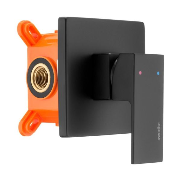 Встраиваемый смеситель Swedbe Platta 5522B подключение на один выхода чёрный