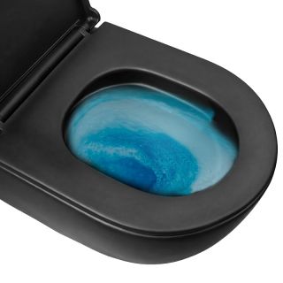 Унитаз подвесной Azario Ines AZ-W03-SB безободковый торнадо чёрный матовый