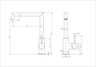 Смеситель для кухни Wonzon & Woghand WW-L1005-MB чёрный матовый