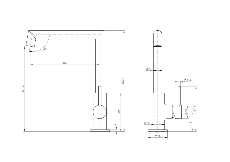 Смеситель для кухни Wonzon & Woghand WW-L1005-MW белый матовый