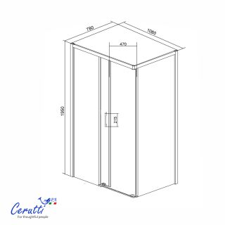 Душевой уголок Ceruttispa VITO110BF L 110x80 см профиль хром стекло прозрачное