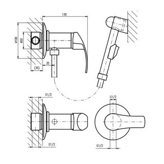 Гигиенический душ со смесителем Rav Slezak Mississippi MS047/1 хром Гигиенический душ со смесителем Rav Slezak Mississippi MS047/1 хром