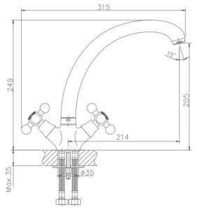 Смеситель для кухни Haiba HB4219-4 бронза