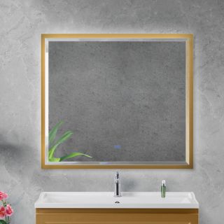 Зеркало с подсветкой Cezares CZR-SPC-INT-1000-900-LED-TCH-WARM-BORO 100 см брашированное золото