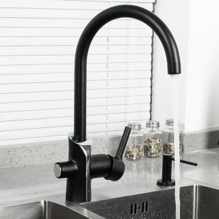 Смеситель для кухни Gappo G4303-6 со встроенным фильтром под питьевую воду чёрный/хром Смеситель для кухни Gappo G4303-6 со встроенным фильтром под питьевую воду чёрный/хром