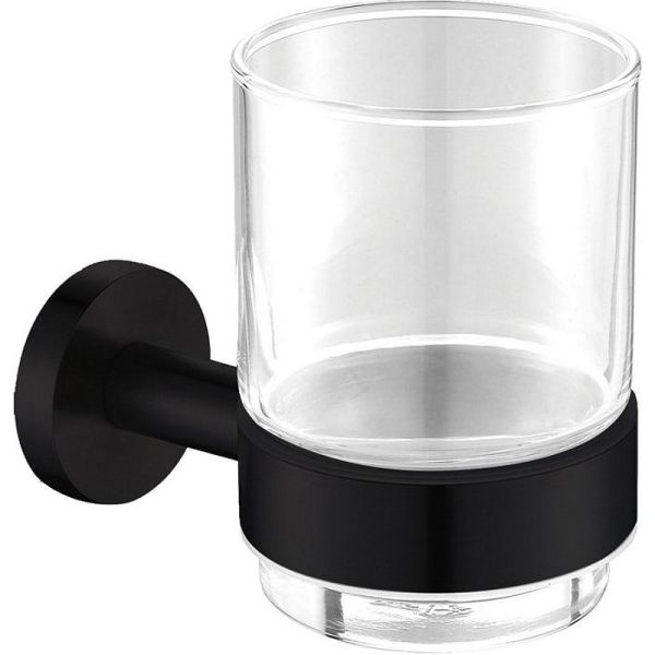 Стакан с держателем Aquanet 241912 чёрный матовый