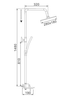 Душевая стойка Rose R2736H чёрный матовый Душевая стойка Rose R2736H чёрный матовый