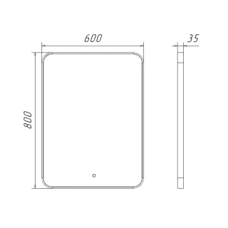 Зеркало Comforty Сириус 60 00-00020613 черный матовый