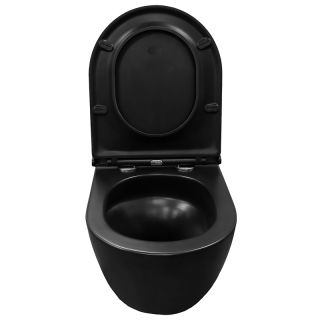 Унитаз подвесной Azario Grado AZ-0046-UQ3-MB безободковый торнадо чёрный матовый