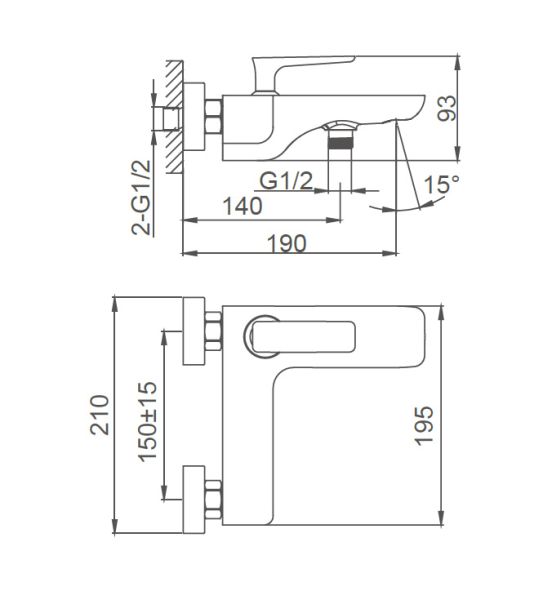 Смеситель для ванны Wonzon & Woghand Shark WW-483101-CR хром