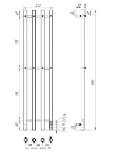 Полотенцесушитель электрический Point Деметра PN12832W П3 18x120см диммер справа белый