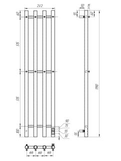 Полотенцесушитель электрический Point Деметра PN12832W П3 18x120см диммер справа белый