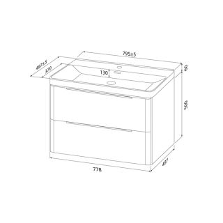 Тумба с раковиной IDDIS Клауд Икс (Cloud X) CLX80W0i95K 80 см белый